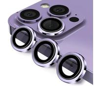 fonefunshop Compatible con iPhone 14/14 Plus - Un juego de 2 protectores de lente de cámara de vidrio morado