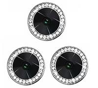 fonefunshop Compatible con iPhone 14 Pro/14 Pro Max, un juego de 3 protectores de lente de cámara de vidrio plateado