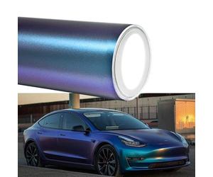 Foneso - Envoltura de vinilo de color azul a morado, película adhesiva mate para automóvil, liberación de aire, elástica, cambio de color, calcomanías de bricolaje para interior exterior de automóvil