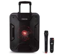FONESTAR Amplificador Portátil California (200W, woofer 8", Tweeter 3", Micrófono VHF, Karaoke, Eco y Ecualizaciones, 4H Autonomía) - Negro