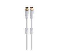 FONESTAR ANT-BL Blanco / Cable de antena TV / Vídeo coaxial macho a antena TV / Vídeo coaxial hembra 1,5 metros
