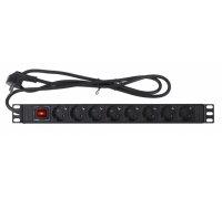 Regleta rack 8 enchufes schuko para 19in 1u