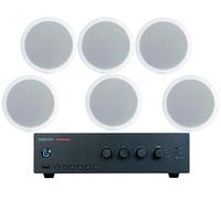 FONESTAR Pack A150 - Amplificador PROX-60 + Seis Altavoces DE Techo GAT-601