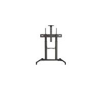 Soporte TV - Fonestar STS-42106N, De suelo, Inclinable, Hasta 100 kg, Ruedas, Negro