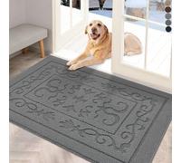 FONEYI Felpudo Interior de Goma Antideslizante para Puerta Trasera, atrapasuciedad, Alfombra de Entrada, Lavable a máquina, tapete para Entrada, Color Gris, 24 x 36 Pulgadas