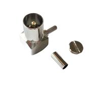 FonFou 2 uds PAL DVB-T TV IEC Macho 90 Grados ángulo Recto Tipo L Enchufe engarzado for RG316 RG174 RG179 LMR100 Cable latón Conector RF Adaptador coaxial