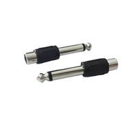 FonFou Adaptador de Audio RCA de 10 Uds., Interruptor de Conector 6,5, Adaptador AV Hembra, convertidor de Audio, micrófono FM de 6,35mm