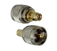 FonFou Adaptador de Conector de 2 Piezas UHF PL259 SO239 a Enchufe Macho RP SMA &Convertidor coaxial de RF de Terminal de Cable de Conector Hembra(PL259 to RP SMA Plug)