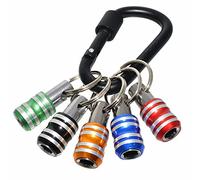 Fongmore 5 brocas de destornillador de vástago hexagonal para llavero, barra de extensión, soporte portátil de brocas de cambio rápido, adaptador de tornillo con gancho