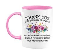 Fonhark - Taza de café Thank You For Being My Grandma, Grandma Coffee Mug, taza de Navidad del día de la madre, taza de café novedosa de 11 onzas