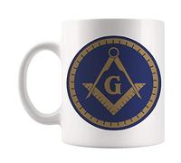 Fonhark - Taza masónica, símbolo de masón, cuadrado y brújula, taza de la logia de la masonería, Prince Hall Brother Master Mason, taza de café novedosa de 11 onzas, color blanco