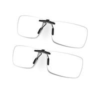 FONHCOO Lentes de sol con bloqueo de luz azul con clip para conducción nocturna, paquete de 2 lentes sobre lentes graduados para mujeres y hombres (paquete de 2 lentes transparentes de bloqueo de luz