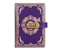 FonHNDG Agenda con cierre Libreta A5 vintage de PU, bloc notas con contraseña, registro privacidad, papelería secreta for oficina, diario cuero, útiles escolares(Purple)