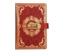 FonHNDG Agenda con cierre Libreta A5 vintage de PU, bloc notas con contraseña, registro privacidad, papelería secreta for oficina, diario cuero, útiles escolares(Brown)