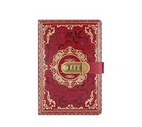 FonHNDG Agenda con cierre Libreta de notas con contraseña digital retro, diario A5 cerradura for hombres y mujeres, combinación cuero PU, privacidad for personas(Red)