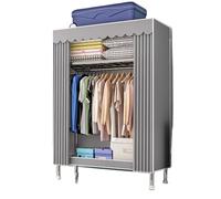 FonHNDG Armario de Lona Armario Simple, Estante portátil for Ropa de Dormitorio, Marco Acero metálico, Armario Almacenamiento Reforzado, Impermeable Tela Oxford(126x46x173cm)