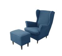 FonHNDG Funda para sillón orejero Juego de 3 Fundas for sillón orejero con cojín for Asiento, for Respaldo Alto, for otomana, Antideslizantes for sofá(A12 Chair Cover)