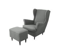 FonHNDG Funda para sillón orejero Juego de 3 Fundas for sillón orejero con cojín for Asiento, for Respaldo Alto, for otomana, Antideslizantes for sofá(A11 Chair Cover)