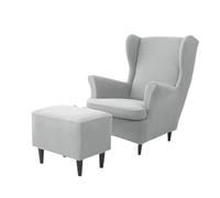 FonHNDG Funda para sillón orejero Juego de 3 Fundas for sillón orejero con cojín for Asiento, for Respaldo Alto, for otomana, Antideslizantes for sofá(A4 Chair Cover)