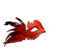 FonHNDG Máscaras para fiestas Pluma flor encaje mujeres princesa mascarada máscara irregular media cara herramienta de fiesta for adultos(Red)