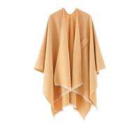 FonHNDG Poncho de Punto para Mujer Abrigo Tipo Chal for Mujer, Capa de Invierno for, con Banda, cárdigan for Primavera y otoño, Suave Grande(Yellow)