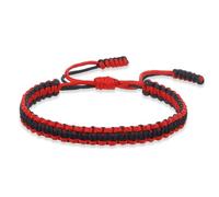 FonHNDG Pulsera de cuerda trenzada Pulsera de cuerda nailon tejida hecha a mano Multicolor, brazaletes cadena tejidos colores mezclados for hombres y mujeres ajustables(Red-Black)