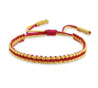 FonHNDG Pulsera de cuerda trenzada Pulsera de cuerda nailon tejida hecha a mano Multicolor, brazaletes cadena tejidos colores mezclados for hombres y mujeres ajustables(Rose Red-Yellow)