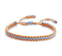 FonHNDG Pulsera de cuerda trenzada Pulsera de cuerda nailon tejida hecha a mano Multicolor, brazaletes cadena tejidos colores mezclados for hombres y mujeres ajustables(Light Blue-Orange)