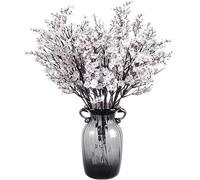 FonHNDG Ramas de Flores Artificiales Tela de Tela Flores Artificiales, 6 Paquetes Plantas Seda Falsas, decoración for Fiesta Boda, Ramos(Silver)