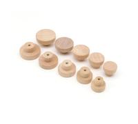 FonHNDG Tiradores para armarios de cocina 20 pomos redondos de madera con parte superior plana for cajón armario o tocador(40mm)