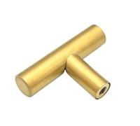 FonHNDG Tiradores para armarios de cocina Perillas for gabinete de níquel cepillado un solo orificio con barra en T acero inoxidable(Gold,20 PCS)