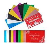 FONLAND Tarjeta de Visita de Metal,50 pcs 10 Colores 0.4 mm Placa de metal Blanks anodizado para tarjetas de visita, para tarjetas de regalo de bricolaje para clientes de oficina