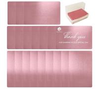 FONLAND Tarjetas de Visita, 100Pcs Placa de metal anodizado para tarjetas de visita, 10 Colores Impresionantes Blanks Marca láser Grabado Metal Liso Negocios Visita Tarjetas de Nombre (Rosado)