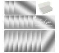 FONLAND Tarjetas de Visita, 100Pcs Placa de metal anodizado para tarjetas de visita, 10 Colores Impresionantes Blanks Marca láser Grabado Metal Liso Negocios Visita Tarjetas de Nombre (Plata)