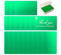 FONLAND Tarjetas de Visita, 100Pcs Placa de metal anodizado para tarjetas de visita, 10 Colores Impresionantes Blanks Marca láser Grabado Metal Liso Negocios Visita Tarjetas de Nombre (Verde)