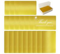 FONLAND Tarjetas de Visita, 100Pcs Placa de metal anodizado para tarjetas de visita, 10 Colores Impresionantes Blanks Marca láser Grabado Metal Liso Negocios Visita Tarjetas de Nombre (Oro)