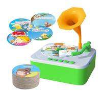 Fonógrafo infantil Player Music Player - Educational Music Box Gramophone Storyteller Toy | Dispositivo sensorial de narración de historias para niños 3+ niñas para niños, escucha creativa, rimas y ju