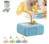 Fonógrafo para niños con 99 Tarjetas, máquina de Cuentos para educación temprana, gramófono de Juguete para niños pequeños, Reproductor de Audio portátil sin Pantalla para(Blue)