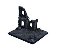 Fonowx 1:72 Modelo de Casa Destruida, Base para Micropaisaje, Diorama de Resina, Modelo de Escena.