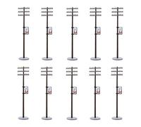 Fonowx 10 Uds Mini Poste para Ferrocarriles de Tren Micro Paisaje 1/87, 9.1cm