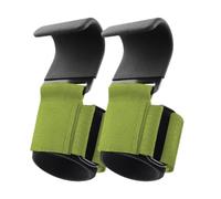 Fonowx 2 Piezas Ganchos para Levantamiento de Pesas Correas de Muñeca Soporte Profesional Banda Elástica con Placa Metálica Antideslizante Y Algodón, Verde