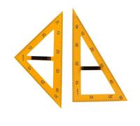 Fonowx 2 Reglas Triangulares, Material Didáctico, Escala Transparente Amarilla con Base Extraíble.