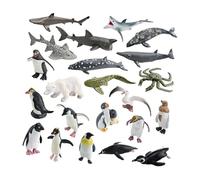 Fonowx 22 Piezas de Modelos de Animales Marinos, Figuras de Animales de, Miniaturas de Animales para Decorar Cupcakes, Set de Juego E, Style a