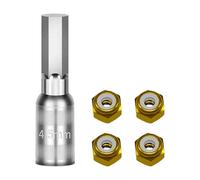 Fonowx 4 Piezas de Tuercas de Rueda 1/30 Accesorios para Coches RC Mejoras de Montaje Reemplazo Profesional Fácil Instalación Herramienta para Tuercas de Rue, Oro