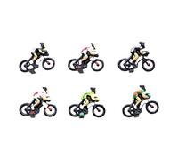 Fonowx 6 Piezas Figuras Miniatura Ciclistas Maquetas Deportistas Micro Decoración Artesanal Pintadas a Mano Material Adecuado para Dioramas Micro