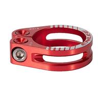 Fonowx Abrazadera de Sillín para Bicicleta con Tornillo de Fijación Clip de Rápida Instalación Adaptador de Tubo Anodizado Aleación Resistente y Ligera, Rojo 31,8 MM