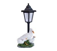 Fonowx Adorno Resina con s Crías Aves | corativa, Escultura aves acuáticas con Base para, Recargable, Figura Animal Luz LED Solar, Patio, Farola