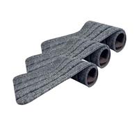 Fonowx Almohadilla Antideslizante para Escalera Tapete Escalonado Cubierta Peldaño Protector Pasillo con Superficie Tipo Alfombra y Esquinas Redondeadas, S 19 7 Pulgadas, Rayas Azul Grisáceo