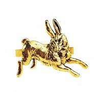 Fonowx Aro Servilletero Aro Servilleta Argolla Servilletas Soporte Servilletas en Aleación con Revestimiento Dorado Figura de Liebre Retro Que