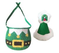 Fonowx Babero con Gorro, Ideal para El Invierno Perros Y Gatos Pequeños. Un Regalo Moderno para Fiestas Y Navidad. Pañuelo para per, Verde